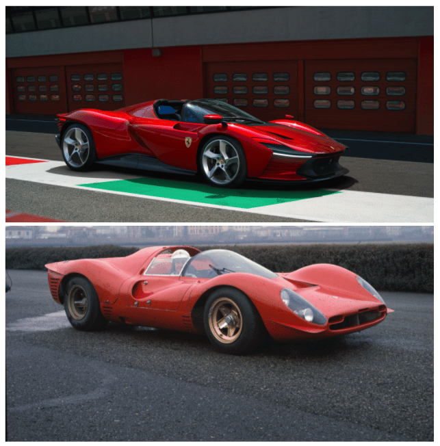 Confronto Ferrari Daytona SP3 vs Ferrari 330 P4